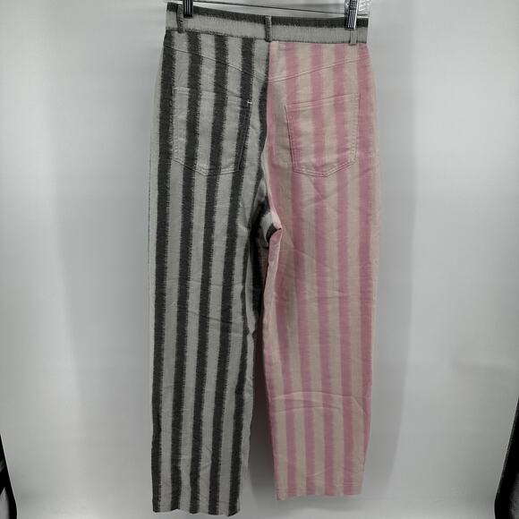 Anthropologie Rita Row Garon Trouser Striped Colorblock Baggy Organic Cotton S - Picture 7 of 7